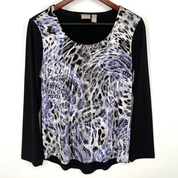 Chico's Tops - Chico’s Size 1 or M Medium Black Leopard Blouse Shirt Top Casual Work